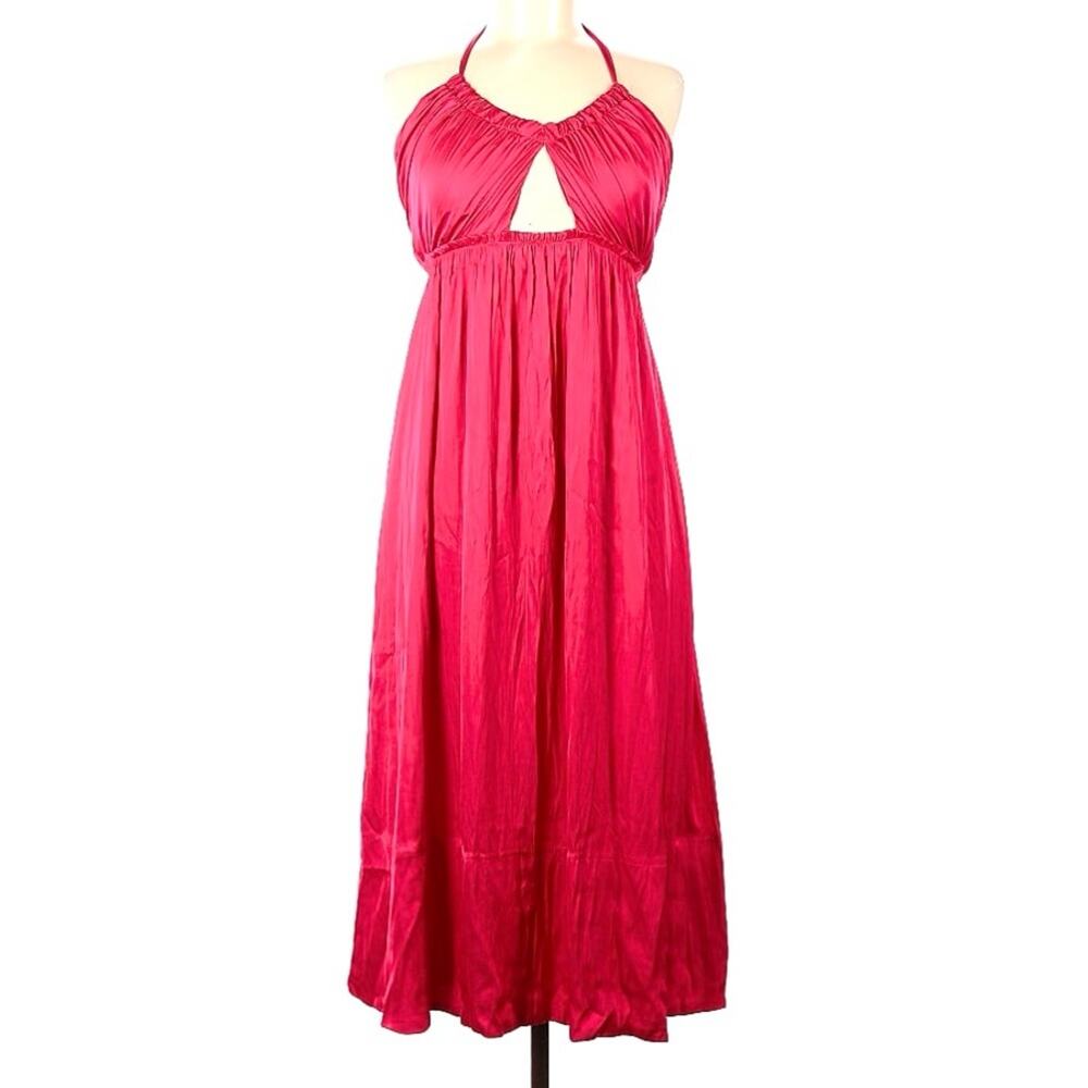 New J. Crew Collection Pink Halter Midi Dress Size 20